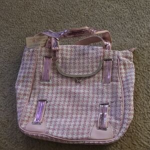 GaBaangs Pink Tweed Tote Bag with Sequin Accents